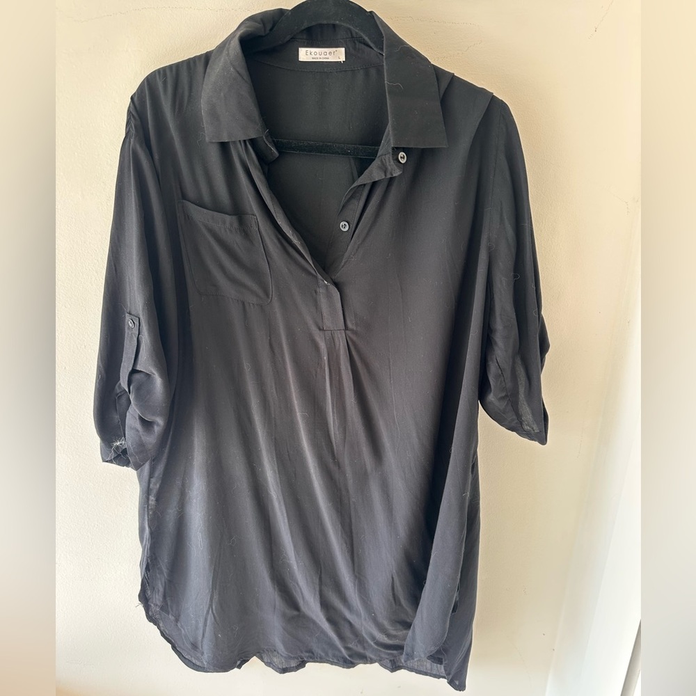 Elegant Black Button-Down Shirt for Women